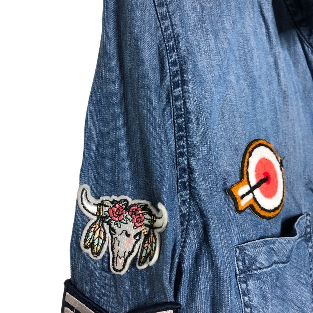 Rails Chambray Patchwork Button Down Shirt - image 6